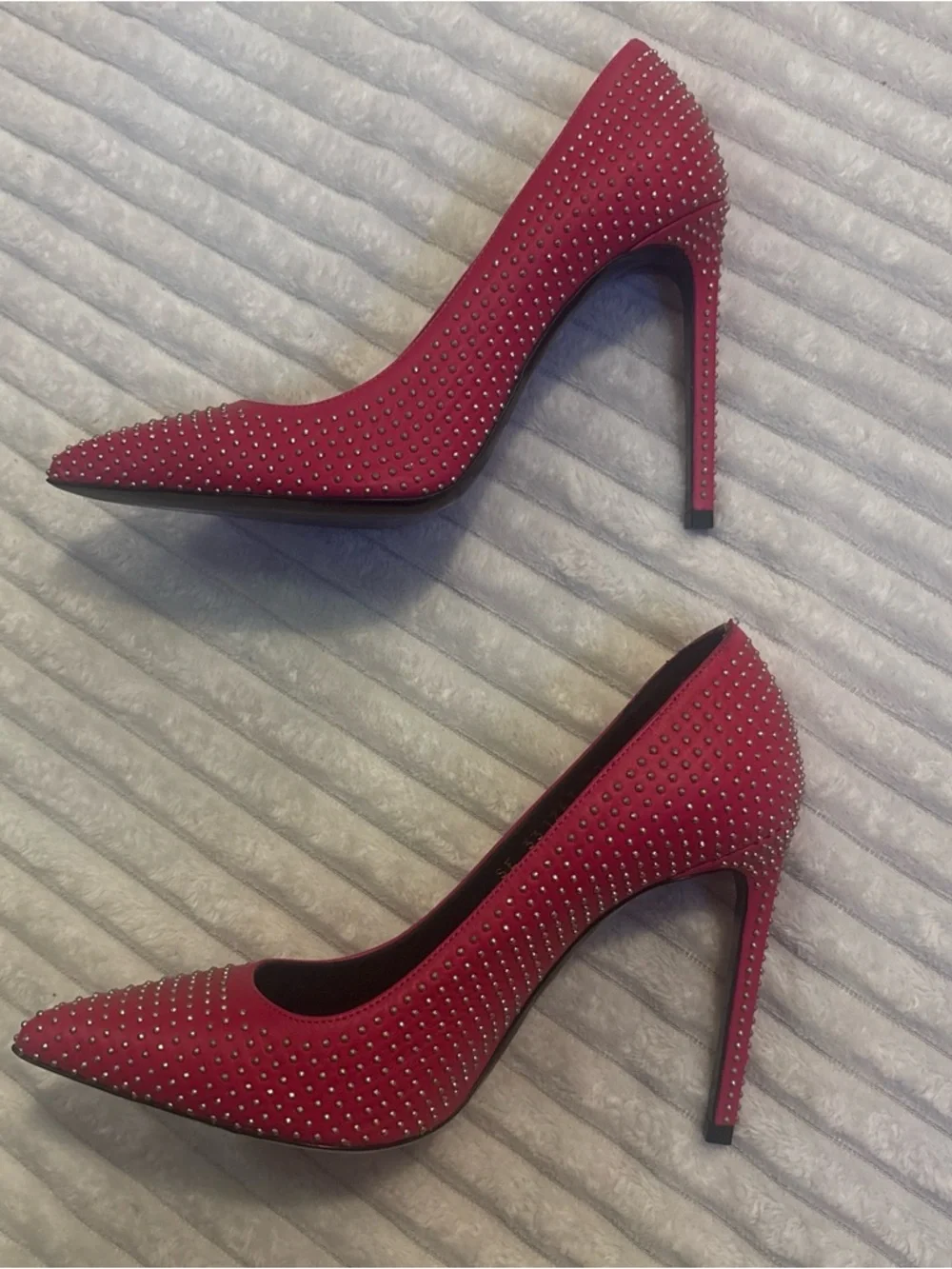 Saint Laurent Studded Hot Pink Studded Pumps - Picture 3 of 7